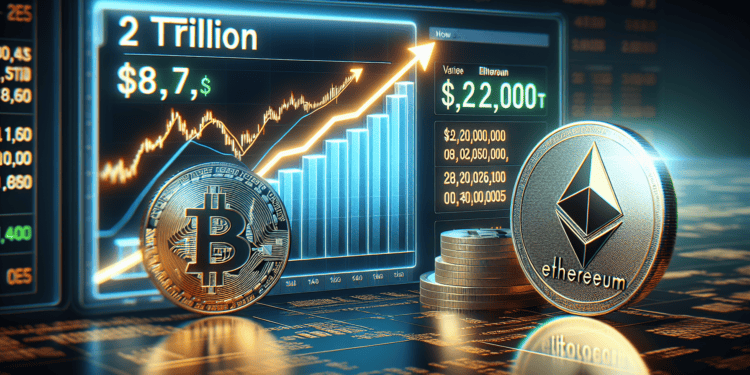 Crypto Market Cap Soars Above $2 Trillion Thanks to Bitcoin and Ethereum Surge